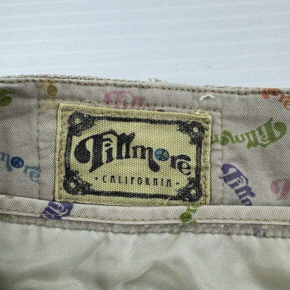 Fillmore California 100% Linen Shorts Size 25 Beige Textured Rolled Hem Boho - Picture 2 of 9